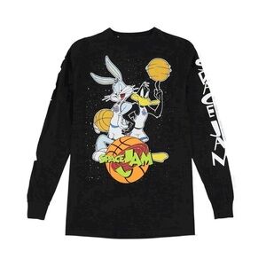 VINTAGE Space Jam Looney Tunes Long Sleeve | Medium | Black